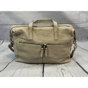 Knomo Audley Blush Nude Leather Laptop Tote Bag Work Briefcase